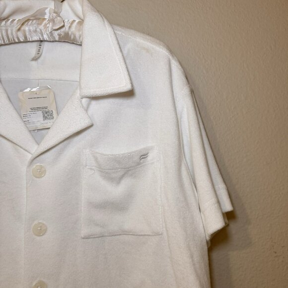 Fabletics Island Terry Boxy Button Up womens Large cropped summer beachy swim - Picture 3 of 8